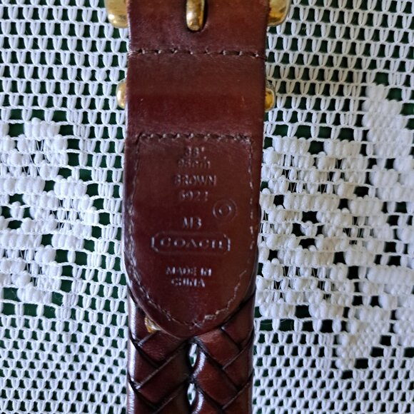 💙Coach Modern Brown Braided Leather Belt Size 38 - Picture 6 of 6
